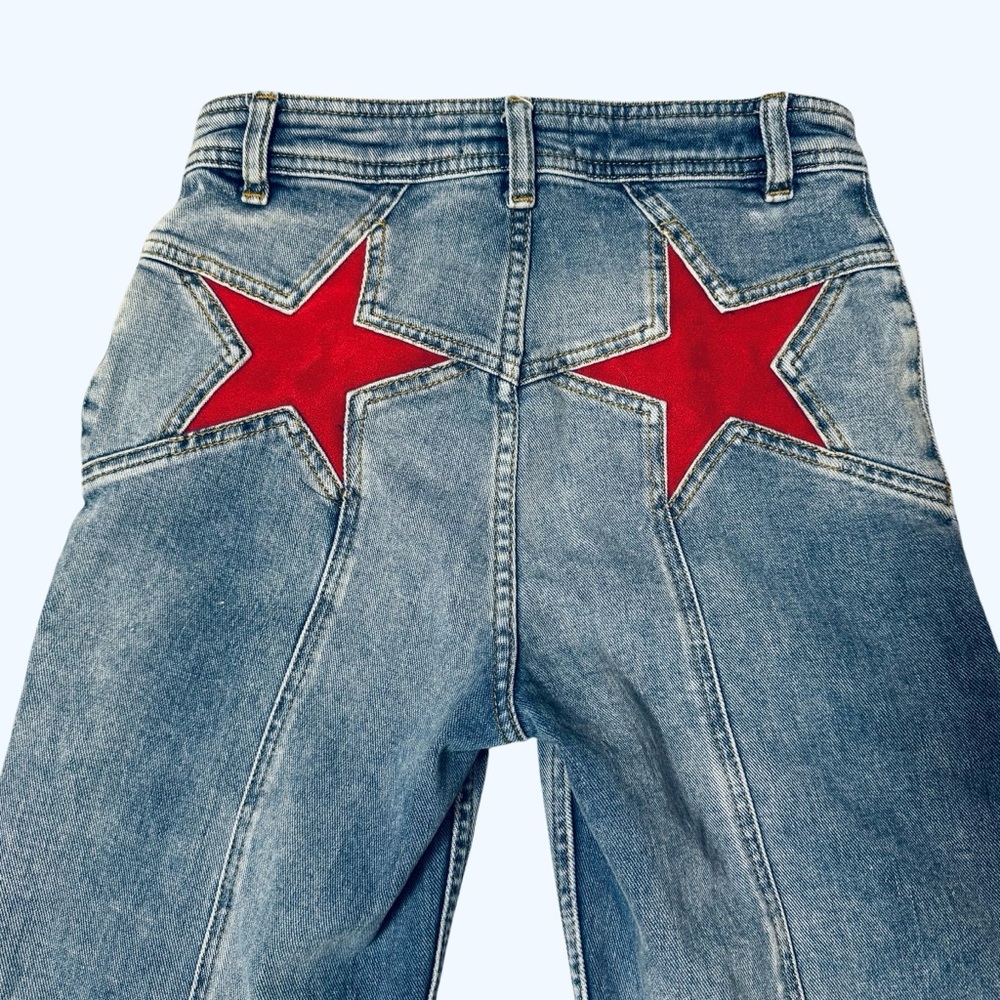Free People We The Free Firecracker Flare Mid Stone Wash Jeans Size 27 - Picture 10 of 12